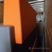 Teknion dna Grey Soft Lounge Seating w/ Orange Straight Bolster